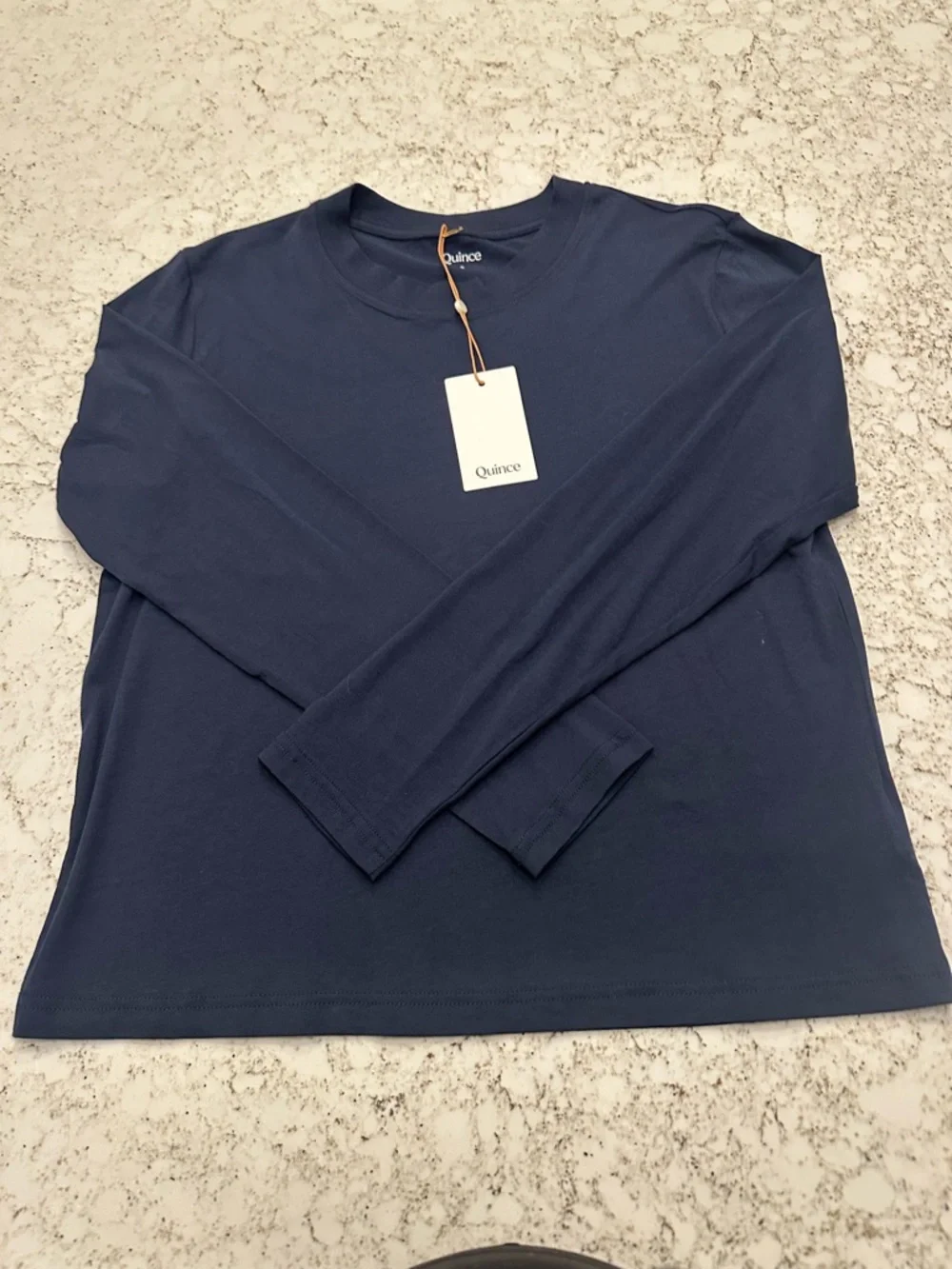 Quince Women’s Bundle of Navy and White Crew Neck Long Sleeve Tees - Picture 2 of 7